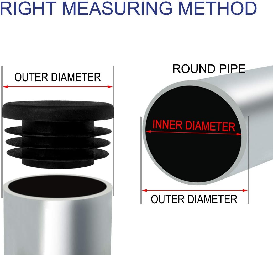 sourcingmap 0.87" OD Plastic Round Tube Insert Glide End Cap Pad 34pcs 0.83" Inner Dia for Furniture Protect Table Floor Desk Non-Scratch - Image 4