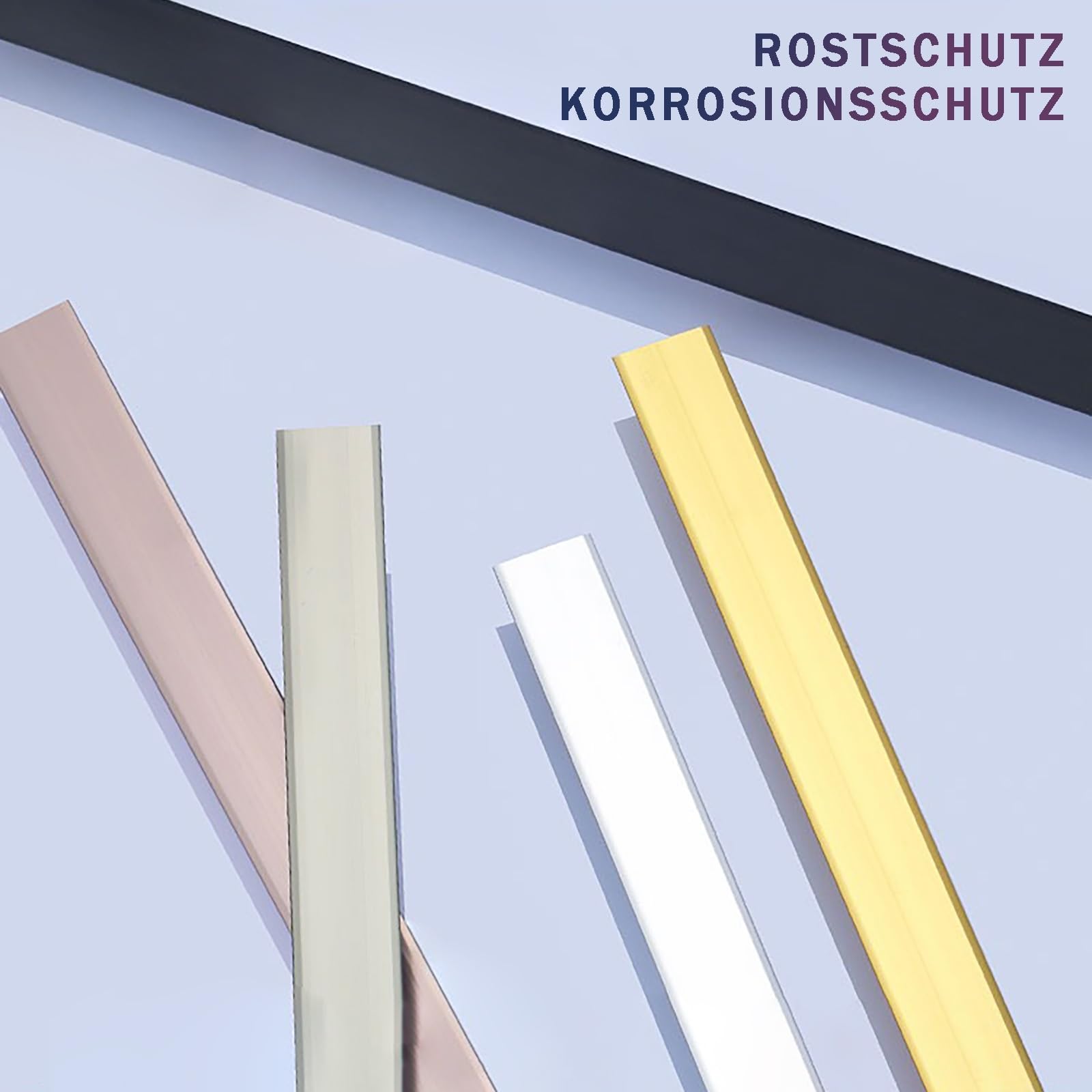 Tiras De Transición De Aluminio Para Suelos Laminados, Vinílicos Y Parquet, 125cm, 2 Piezas, Perfiles En Forma De T, Tira De Borde Para Puerta, Solución Duradera Para Suelos(Gold,Breite: 6mm)
