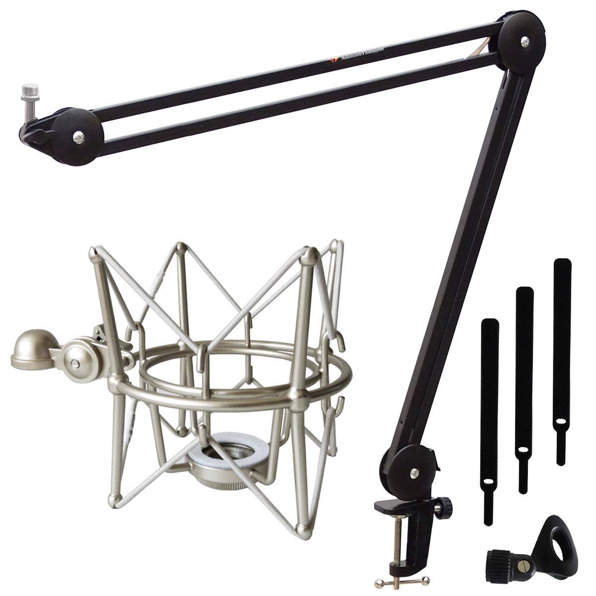keepdrum MS138 Gelenkarm-Stativ Mikrofonarm + MS088SV Mikrofon-Spinne für Rode Mikrofone