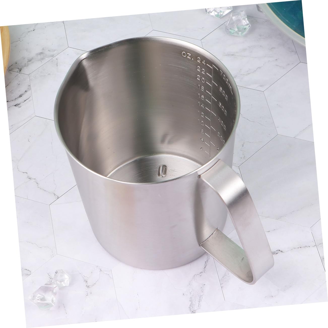 Ipetboom Misurino Graduato in Acciaio Inox 700 Ml, Argento, Pratico e Facile da Pulire, per Cucina e Pasticceria, Uso Quotidiano