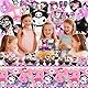 Pappteller Kindergeburtstag Mädchen Kur- Romi Geburtstag Geschirr Set Geburtstagsdeko Partygeschirr Tischdecke Pappteller Tischdecke Birthday Banner Teller Servietten Party Tableware Supplies Deko
