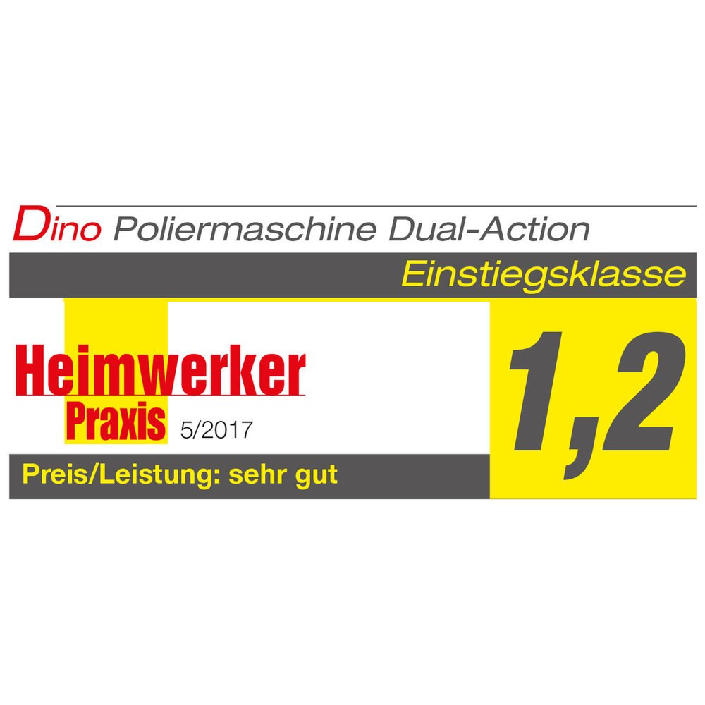 Dino KRAFTPAKET 8mm-600W Exzenter Poliermaschine Stufenlos im Set mit Polierschwamm Polierteller Tasche für Auto KFZ Boot