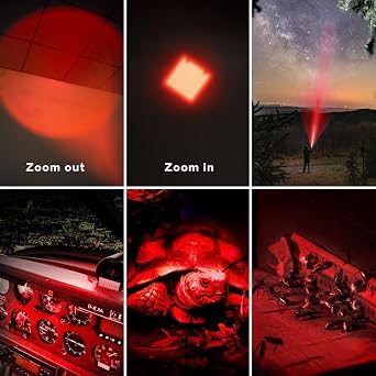 4 Pack Red Light Flashlight, 3 Modes Red LDE Red Flashlight for Astronomy, Night Observation and Outdoor Activities