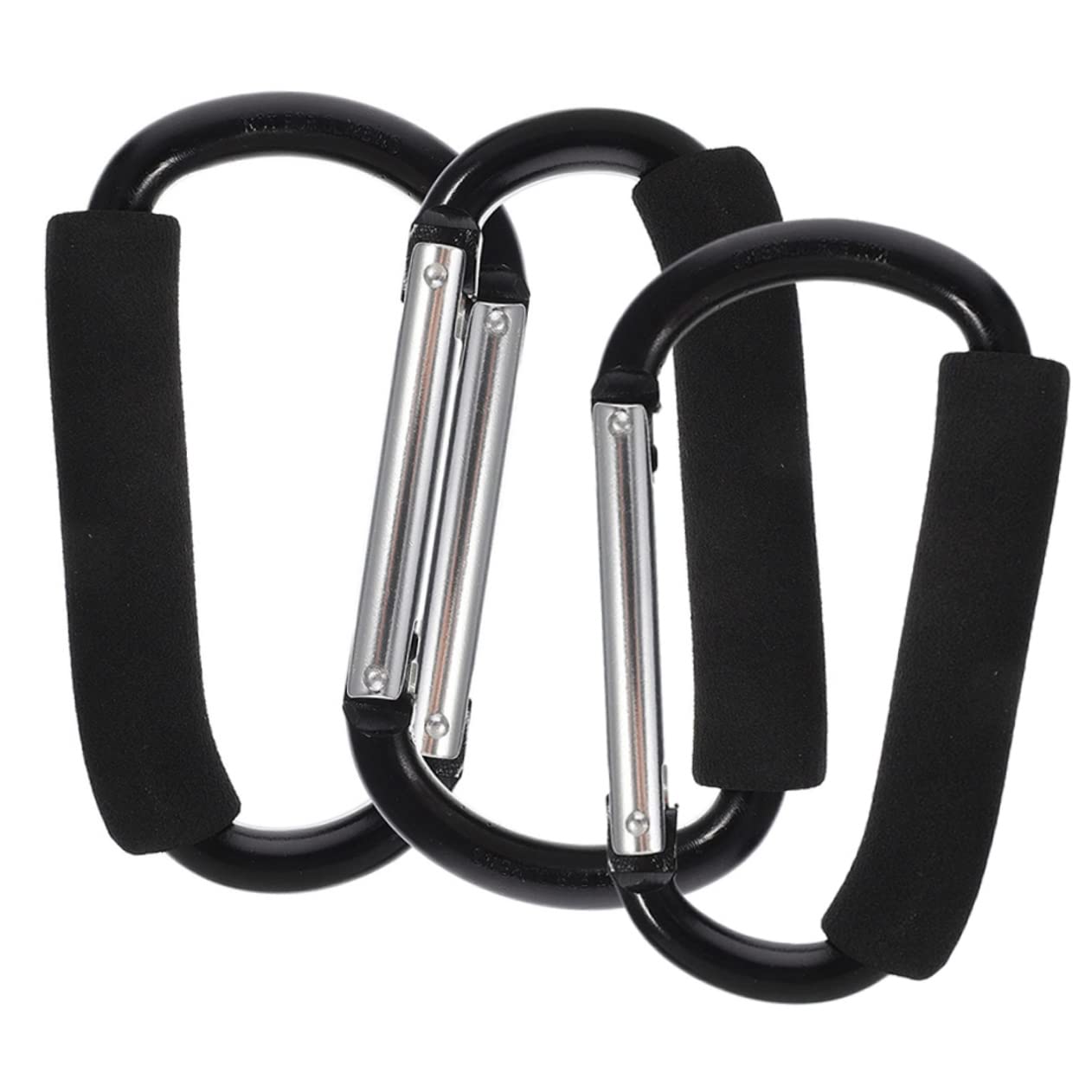 HEMOTON Stroller Bag Hook 3pcs Baby Stroller Carabiner Clips Shopping Cart Hooks Aluminum Alloy Easy to Install