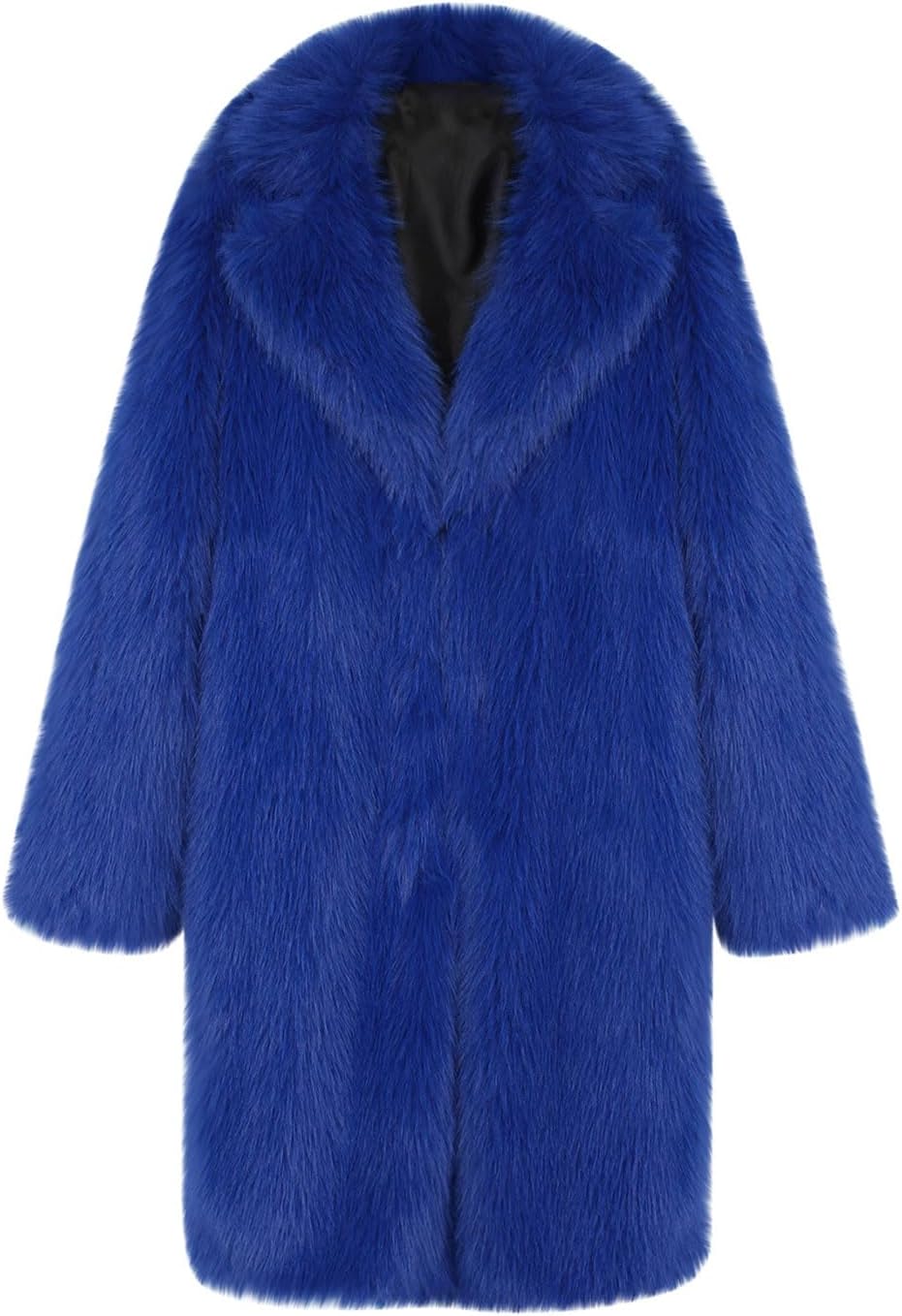 Thick Faux Fur Trench Coat for Women Mid Long Button Warm Fluffy Shaggy Jackets Long Sleeve Long Winter Pea Coats