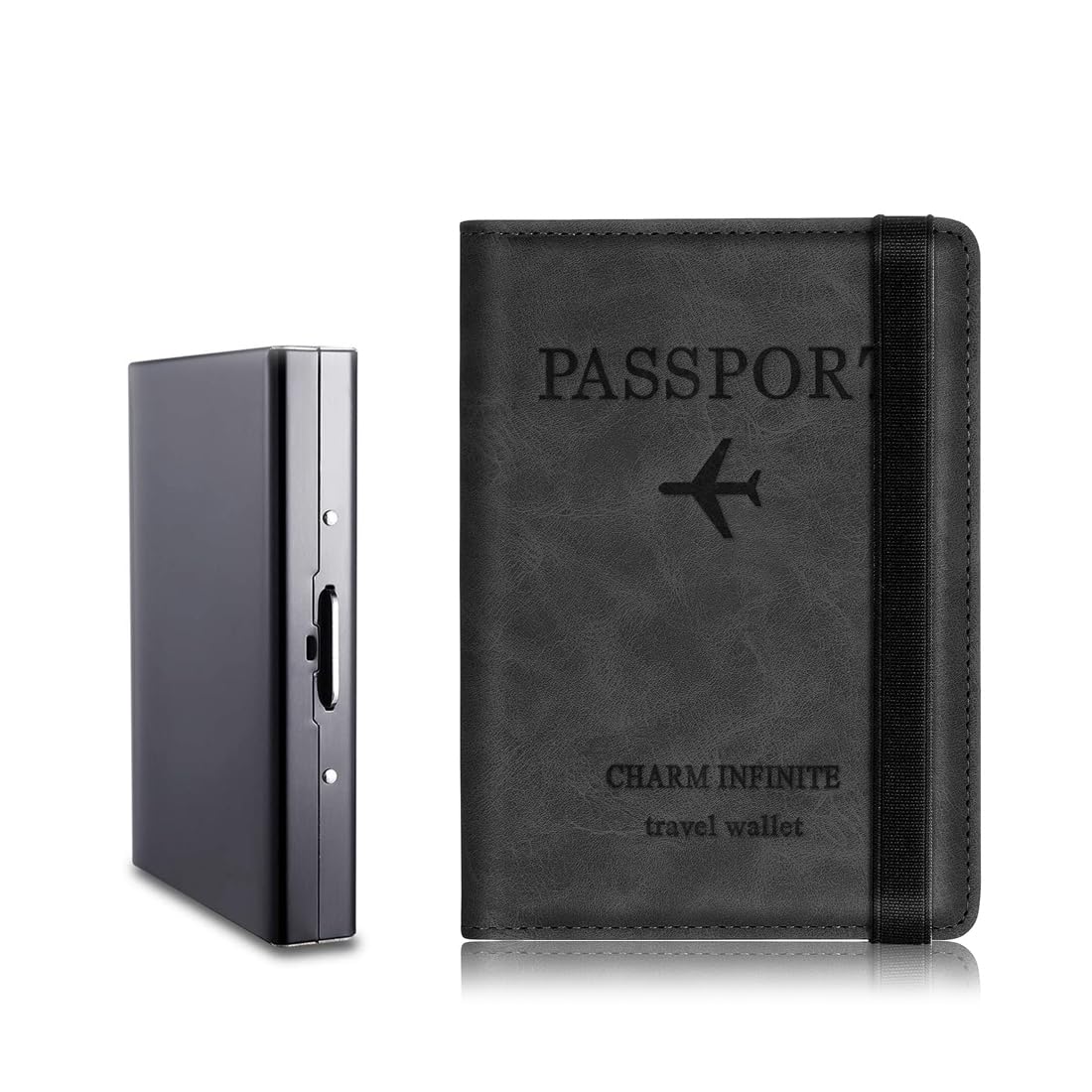 stealodeal RFID Protector Stainless Steel 8 Slot with Passport Holder Travel Wallet Organiser for Men & Women (Black)-picture-31
