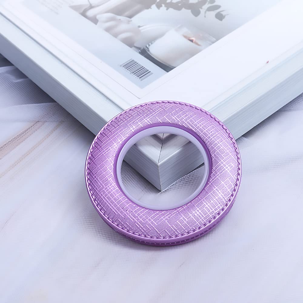 Tiardey Purple 25 Pcs Curtain Grommets, Checkered Texture Curtain Eyelet Rings Inner Diameter 1-9/16"(40Mm) Nanoscale Low Noise Ring (Purple)