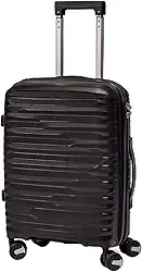 Mala De Bordo 10Kg Expansível Polipropileno Medidas 55x35x25cm Padrão Anac Mala De Viagem Pequena De Mão 8 Rodas 360° Cadeado Integrado Zíper Antifurto Rígida Leve Carry-On (PRETO, Pequeno)