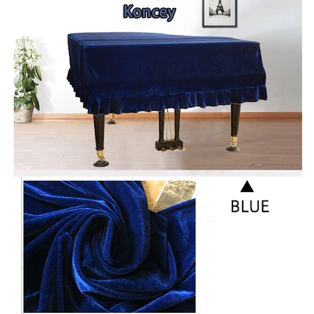 Pokrowiec na fortepian Premium Velvet Uniwersalny pokrowiec na pianino do Yamaha C3 / GA1 / C5X / C6 (kolor: niebieski, rozmiar: 170 cm-180 cm)