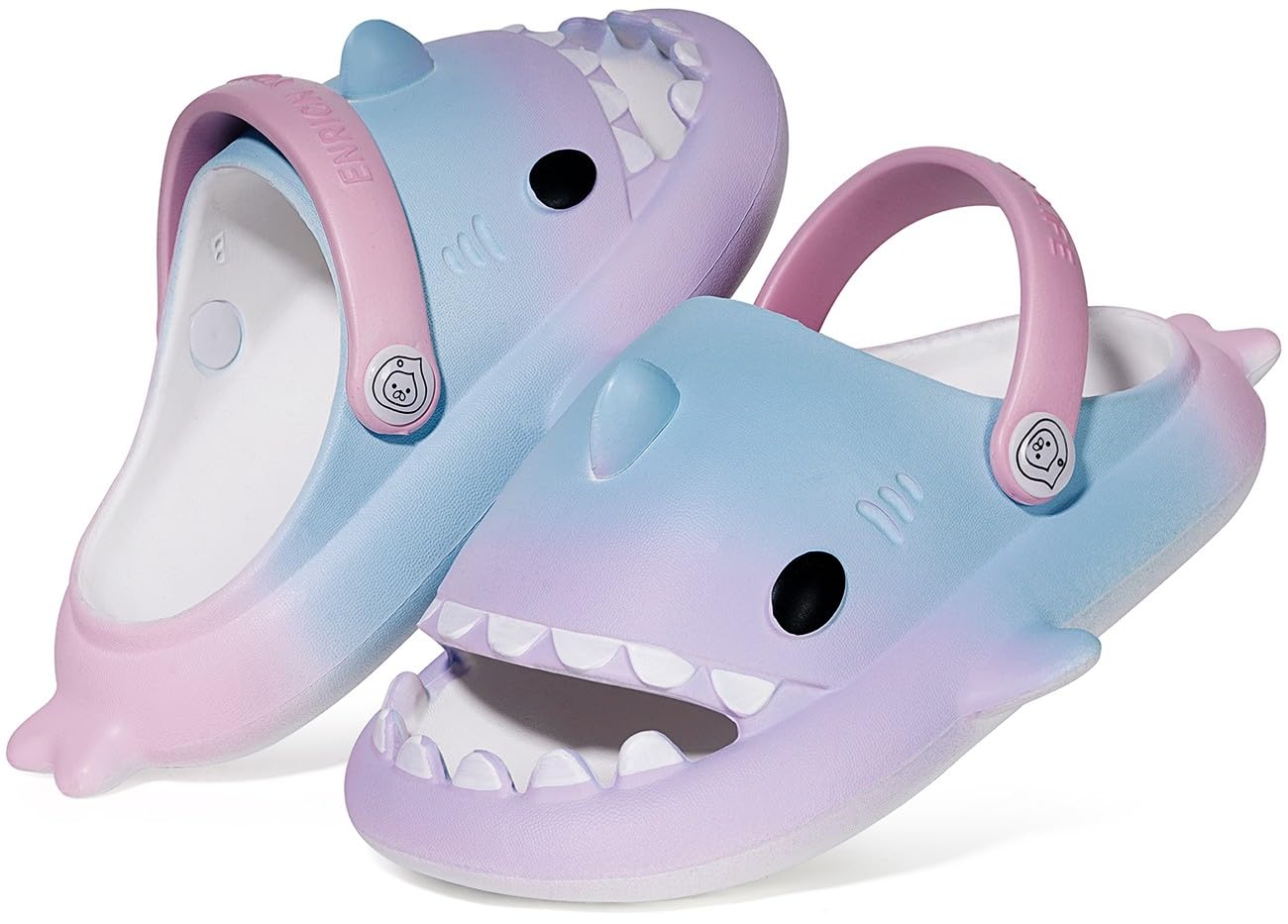 Kids Shark Slides Boys Girls Toddlers Cloud Shower Slippers Cute Cartoon Open Toe Sandals Cushioned Thick Sole Beach Pool Shoes