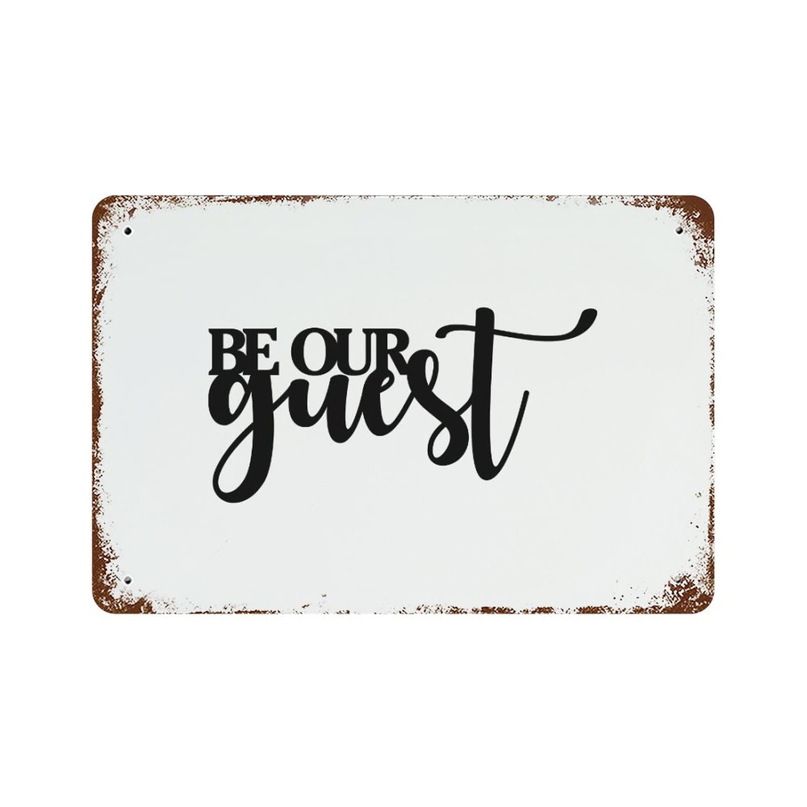Panneau en métal Be Our Guest au design vintage et finitions premium