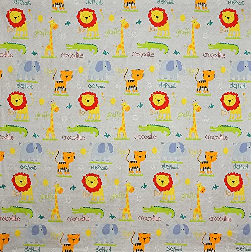 Image of KAWI Single Bedsheet Elastic Fitted Glace Cotton with 1 Pillow Cover,200 TC (Size 72X48X up to 8 Inches Mattress) Lion Print