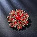 Rhinestone Flower Brooches Pins for Women Fashion Crystal Sunflower Brooch Pin Gold Flowers Lapel Pin Scarf Hat Dress Wedding Jewelry Christmas Brooches Gift (Red)