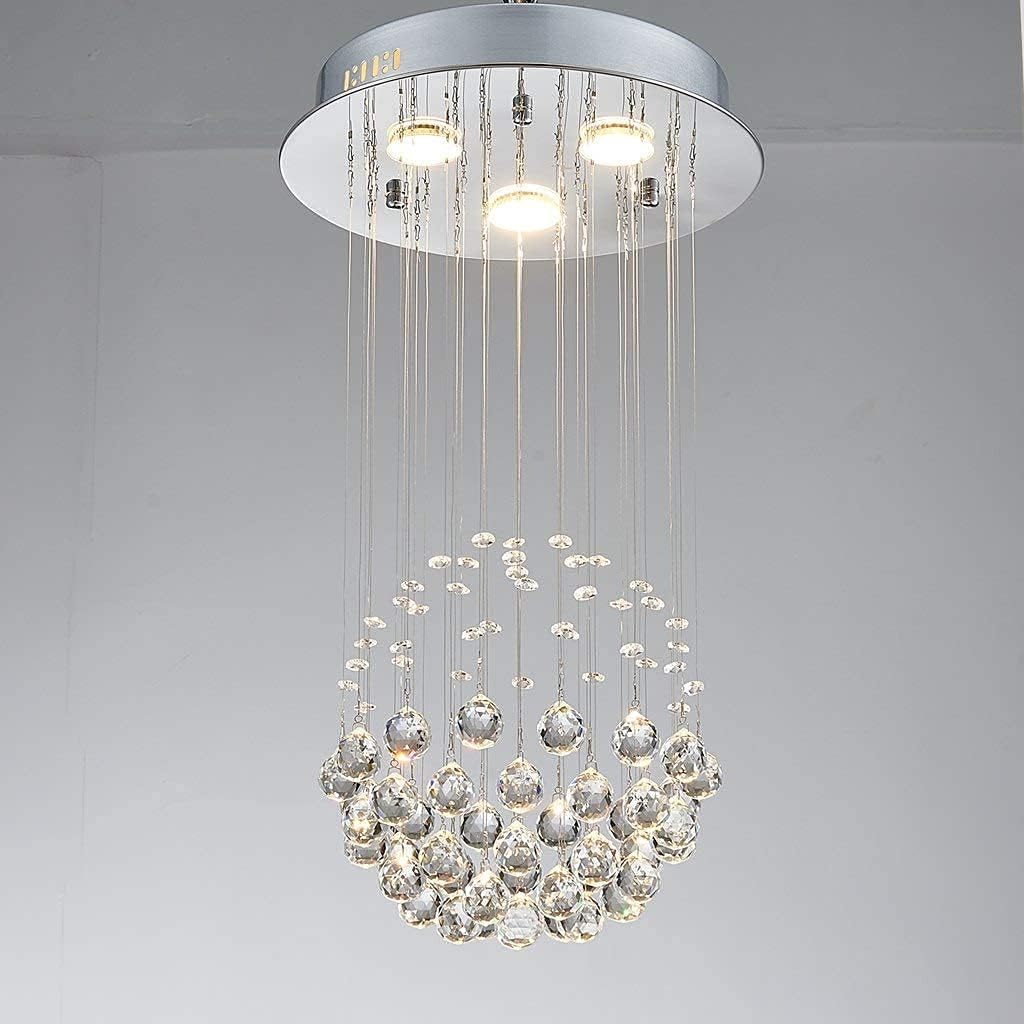 Saint Mossi 3-Lights K9 Crystal Chandelier Modern Chandelier Light Fixture,Mini Chandelier Small Chandelier Modern Flush Mount Ceiling Light Fixtures,H22 X D13