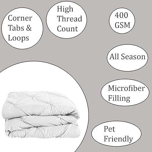 Miniatura 5 de Edredón alternativo plisado para todas las estaciones  Alaskan King 132 x 120 pulgadas, tamaño 1 pieza, edredón de microfibra con 8 pestañas en las