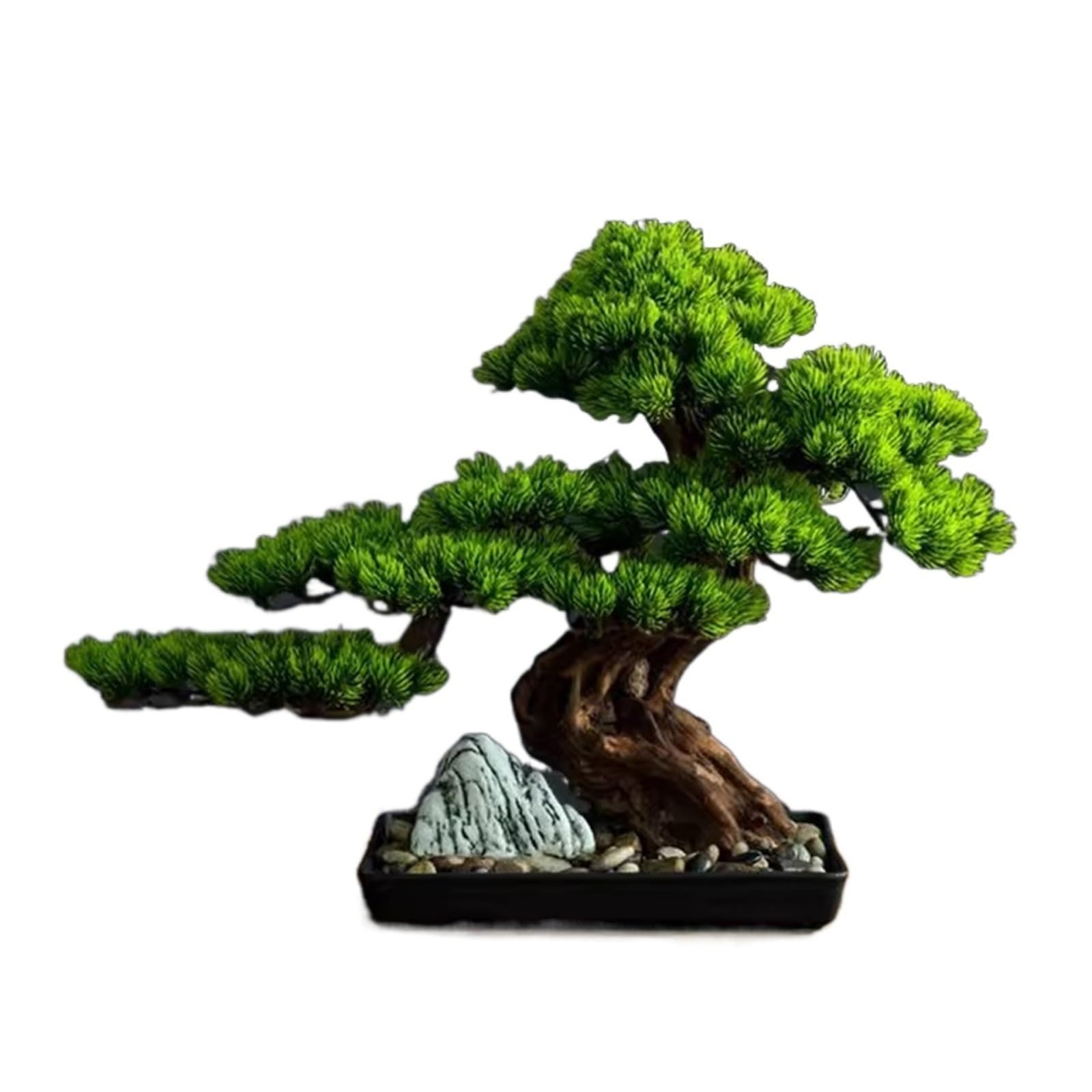 IUokLU Artificial Bonsai Tree Artificial Welcoming Pine Bonsai Porch Cabinet Hotel Decoration Artificial Bonsai Tree Living Room Zen Ornaments Simulation Tree Artificial Tree (45cm)