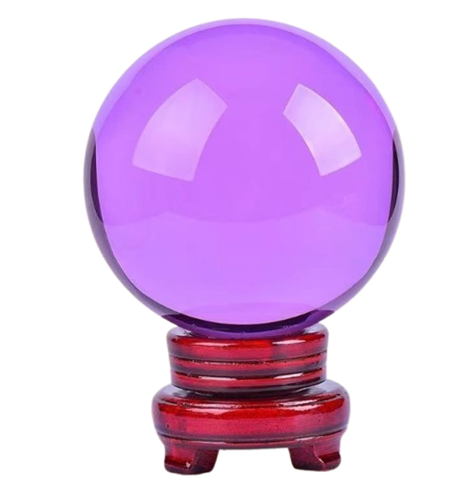 Bola de Cristal de meditación con Soporte, Bolas Decorativas de Cristal Morado para fotografía, Bola de Lente, Feng Shui, Bola de adivinación y adivinación,10cm/3.9in