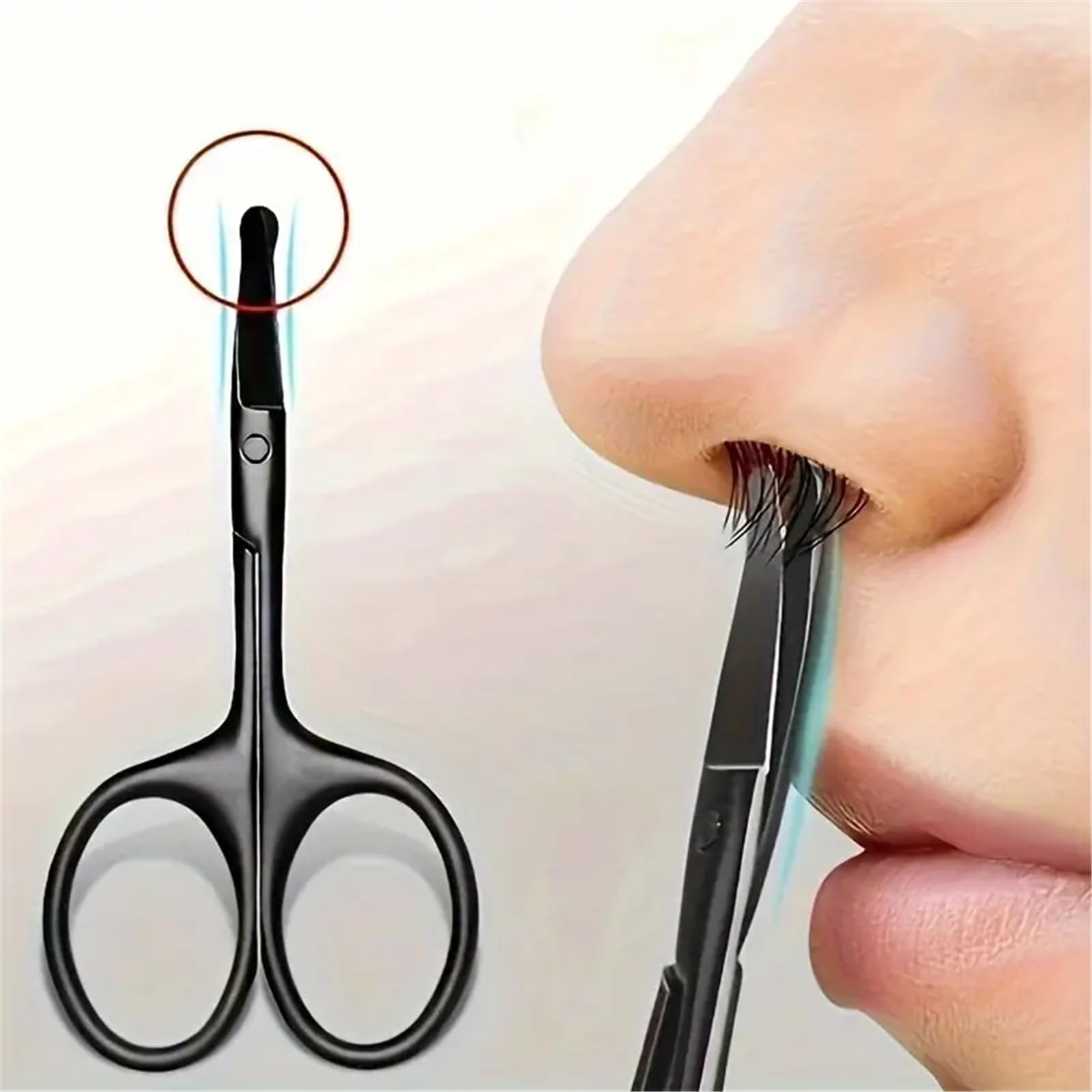 Professional Stainless Steel Nose Hair Trimmer - Precision Grooming Scissors for Eyebrow Ear Facial Hair Ergonomic Safe Design