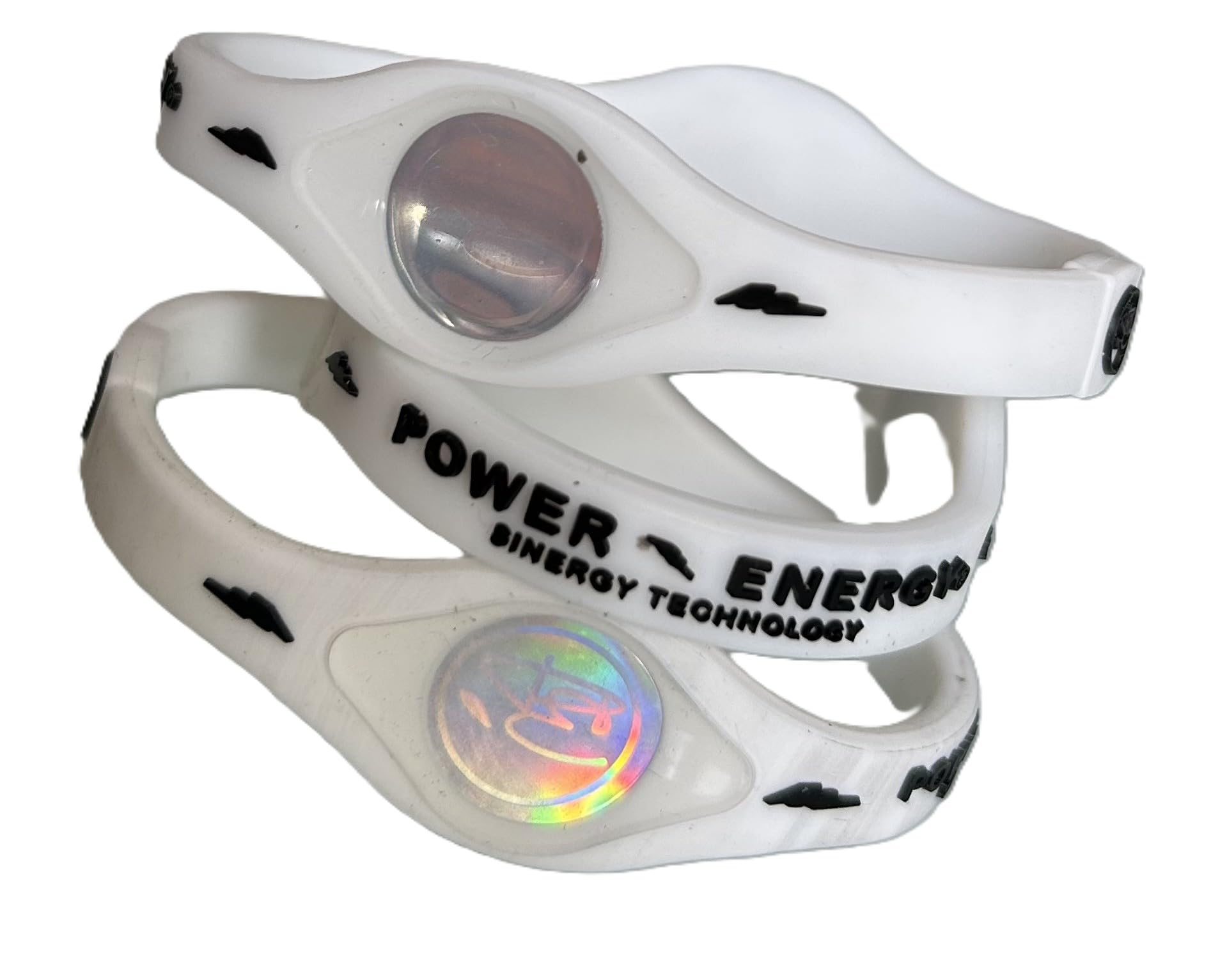 Power Energy© Balance Bands, Silicon Sports Wristband, Hologram Bracelet Wrist Band, Infused with Natural Minerals & Negative Ions (White, Medium 190mm) — image 1