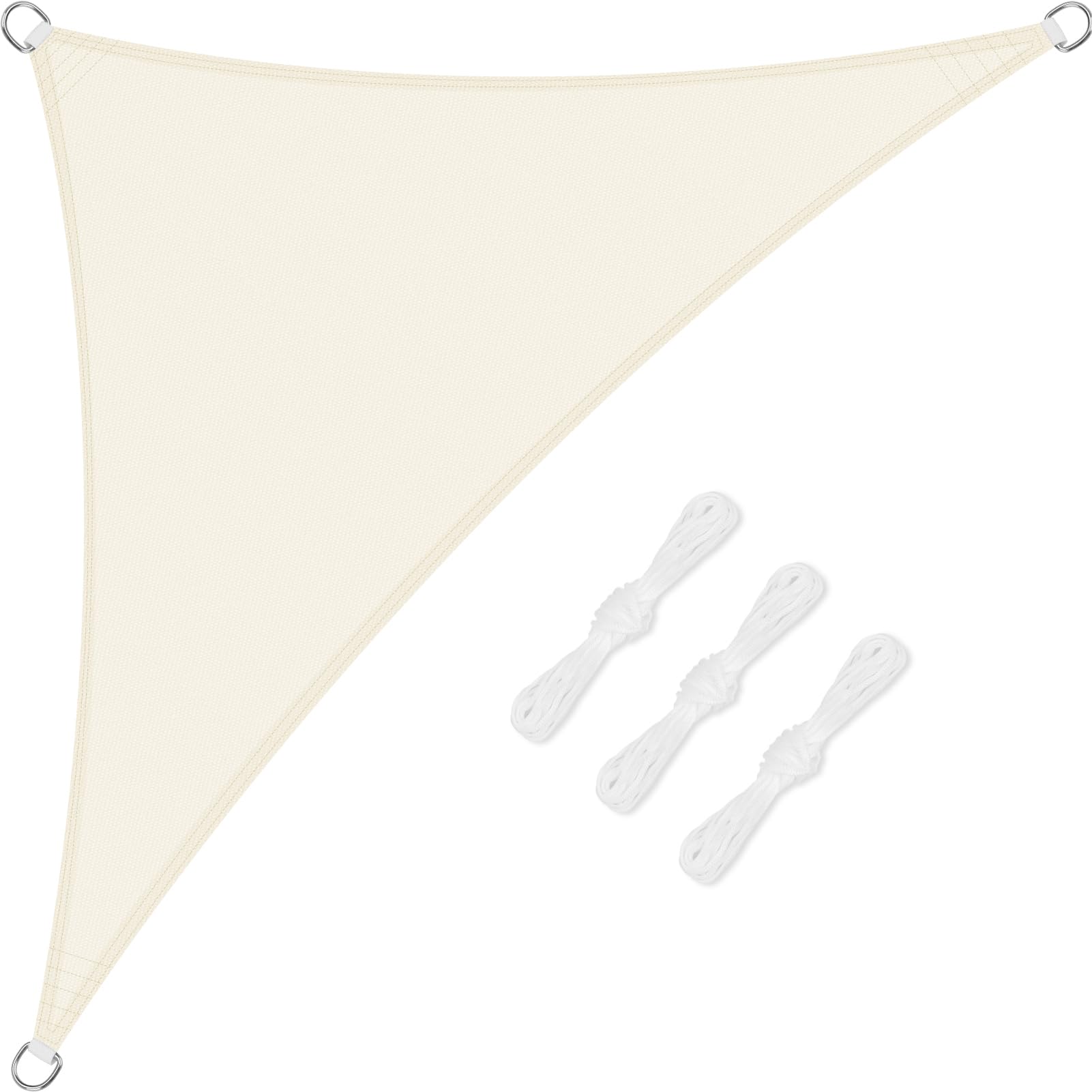 HEYOMART Sun Shade Sail Waterproof Outdoor Garden Patio Party Sunscreen Awning 3x3x4.25m Triangle Canopy 98% UV Block with Free Rope, Cream White โ image 1