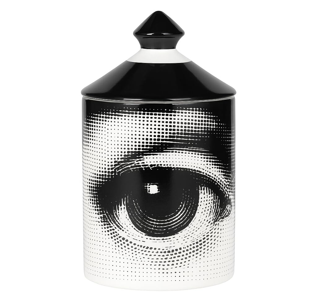 AlphaDesignLuxe Handcrafted Italian Candle Holder – Modern Art Vase with Female Face Design, Elegant Aromatherapy Jar for Tabletop Décor (Eye)