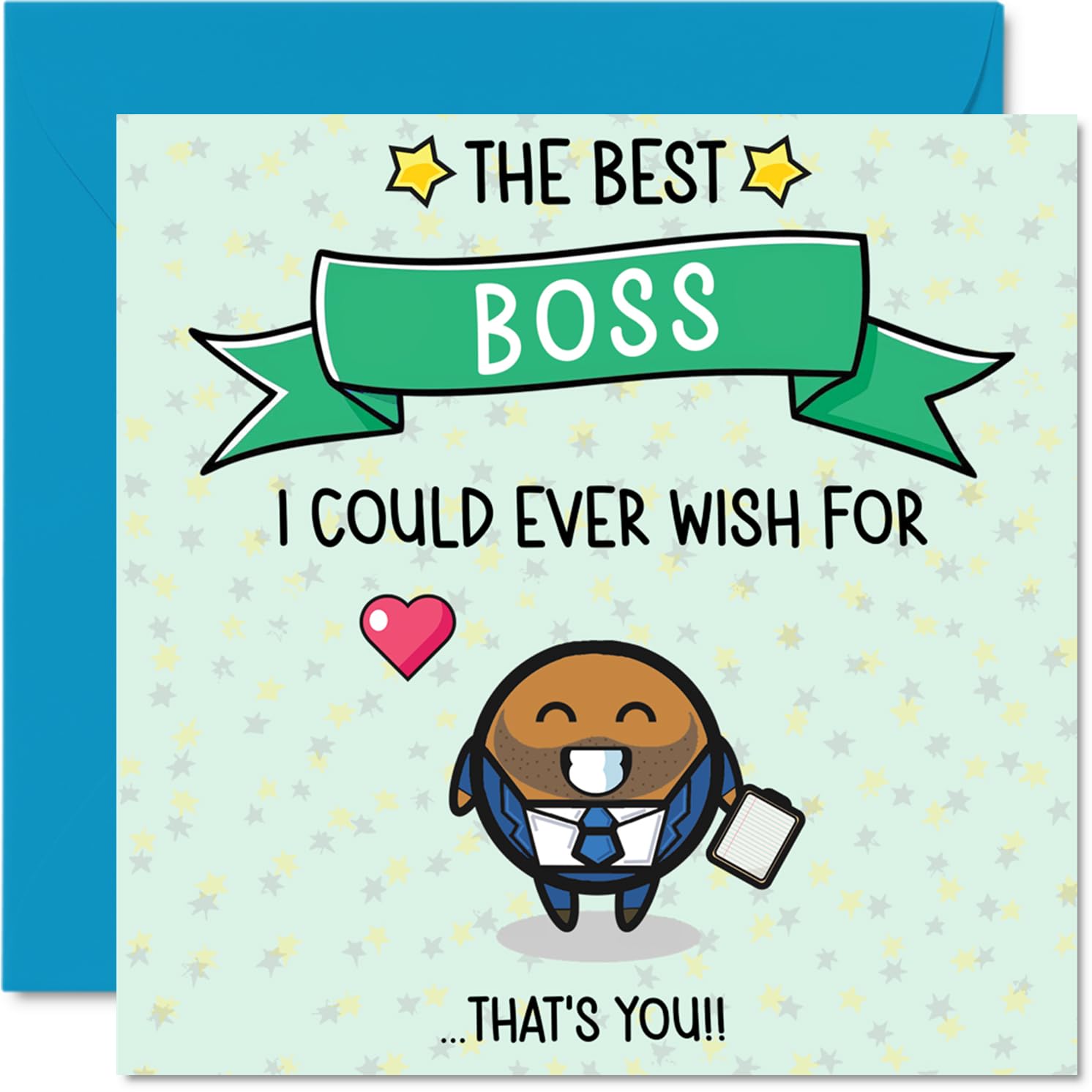Boss Birthday Card - Best I Could Ever Wish For - Happy Birthday Card for Boss from Employee Colleague, 145mm Cute Bday Greeting Cards
