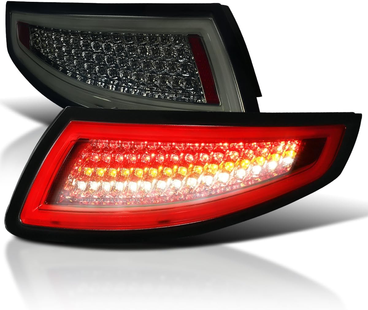 SPEC-D TUNING Smoke LED Bar Tail Lights Compatible with 2005-2008 Porsche 911 997 Carrera/Carrera 4 / Carrera S/Carrera 4S / Targa 4 / Targa 4S, Left + Right Pair Assembly
