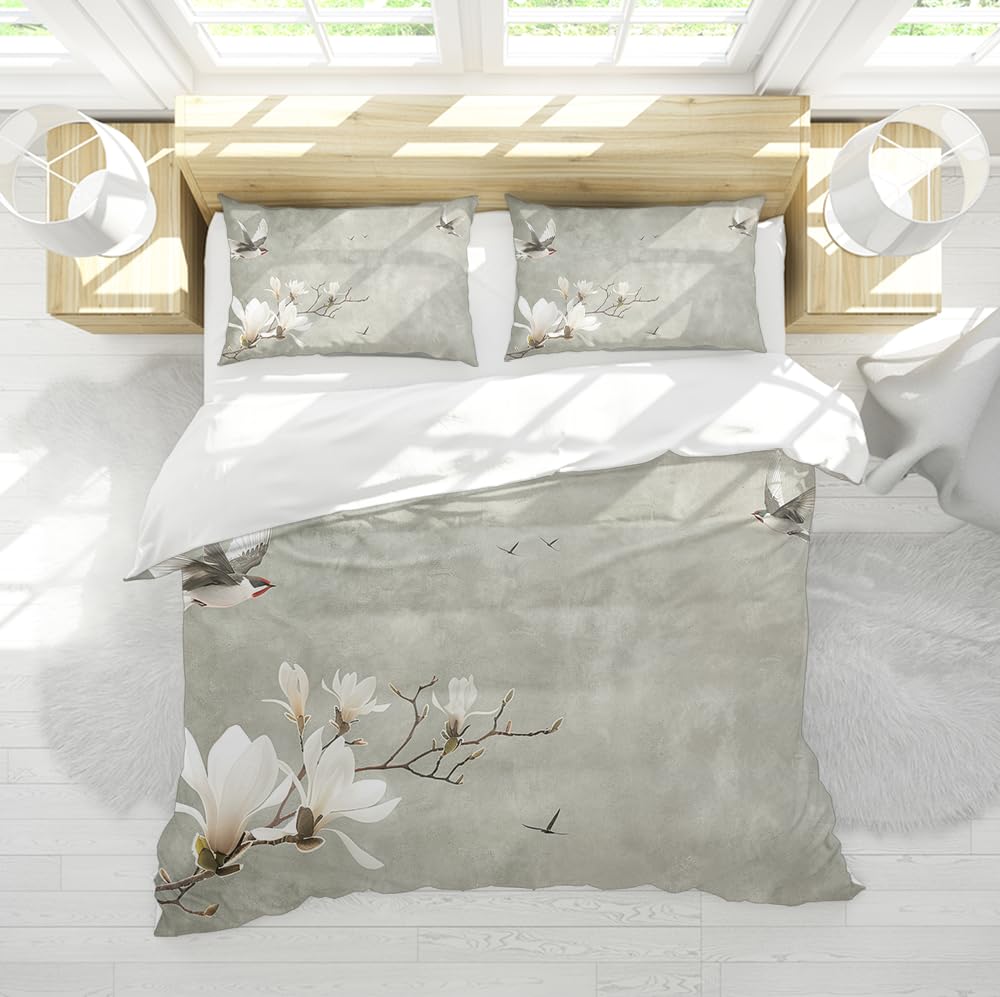 Housse de couette respirante orchidée blanche pour stopper la chaleur la nuit