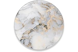 Hasta La Raiz Wooden Lazy Table: 18-inch Imperial White Marble Turntable