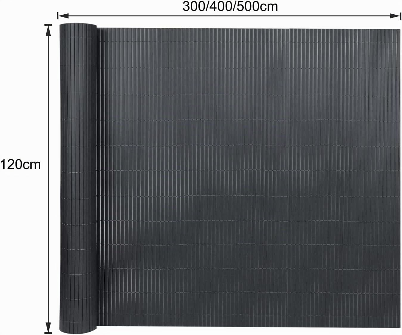 FIVMEN Canniccio PVC Recinzione 120x500cm Tappetino Privacy per Balcone con Fascette Recinzioni e Decorazioni Protezione dal Vento Impermeabile Senza Foratura, Antracite