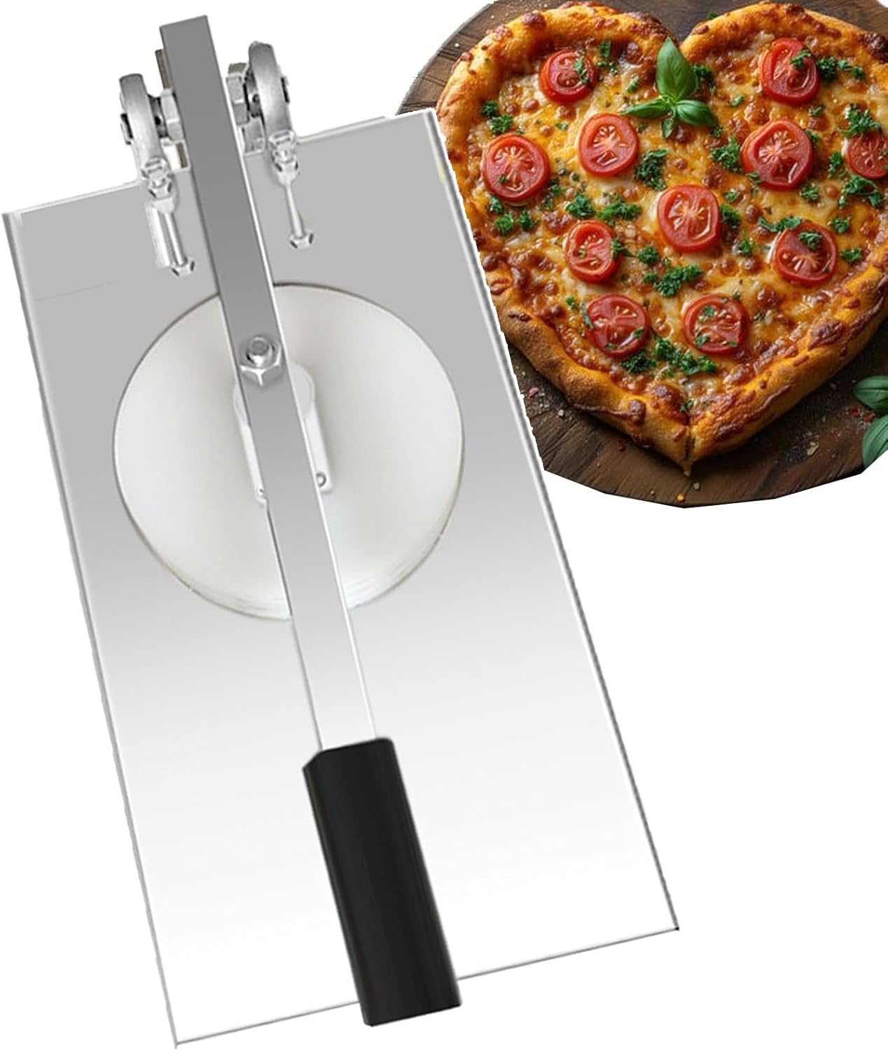 Hand Pressed Pizza Press, Stainless Steel Pizza Manual Dough Press Machine, Non-Stick Pizza Makers Kitchen Tool for Western Food Shops, Street Vendors - Max Plate Diameter 24cm/9.5'',22CM