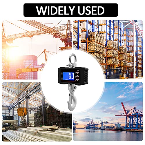 Carivia Hanging Scale,Digital Crane Scale 1000Kg/2200Lbs,Industrial Crane Scale With Lcd Backlight,Handheld Mini Crane Scale With Hooks For Farm Hunting Fishing Outdoor (Black) #TOP6
