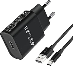 Fast 18W Charger for Xiaomi Redmi 14C, 12, Note 12, 11, 10, 9, 8,11T, 9T, 8T, Mi12, Mi11, Mi10, Mi9, MiA2, Redmi Pro5G, Poco X3 Pro NFC, Xiaomi Type C, Fast Charger with 2m Cable (Black)