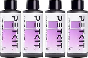 PETKIT Air Purifying Refills for PuraX PuraMax Self-Cleaning Cat Litter Box, 100% Natural Ingredients Odor Remover, 4 Bottles Odor Eliminating Replacement Refills, Quickly Odor Control