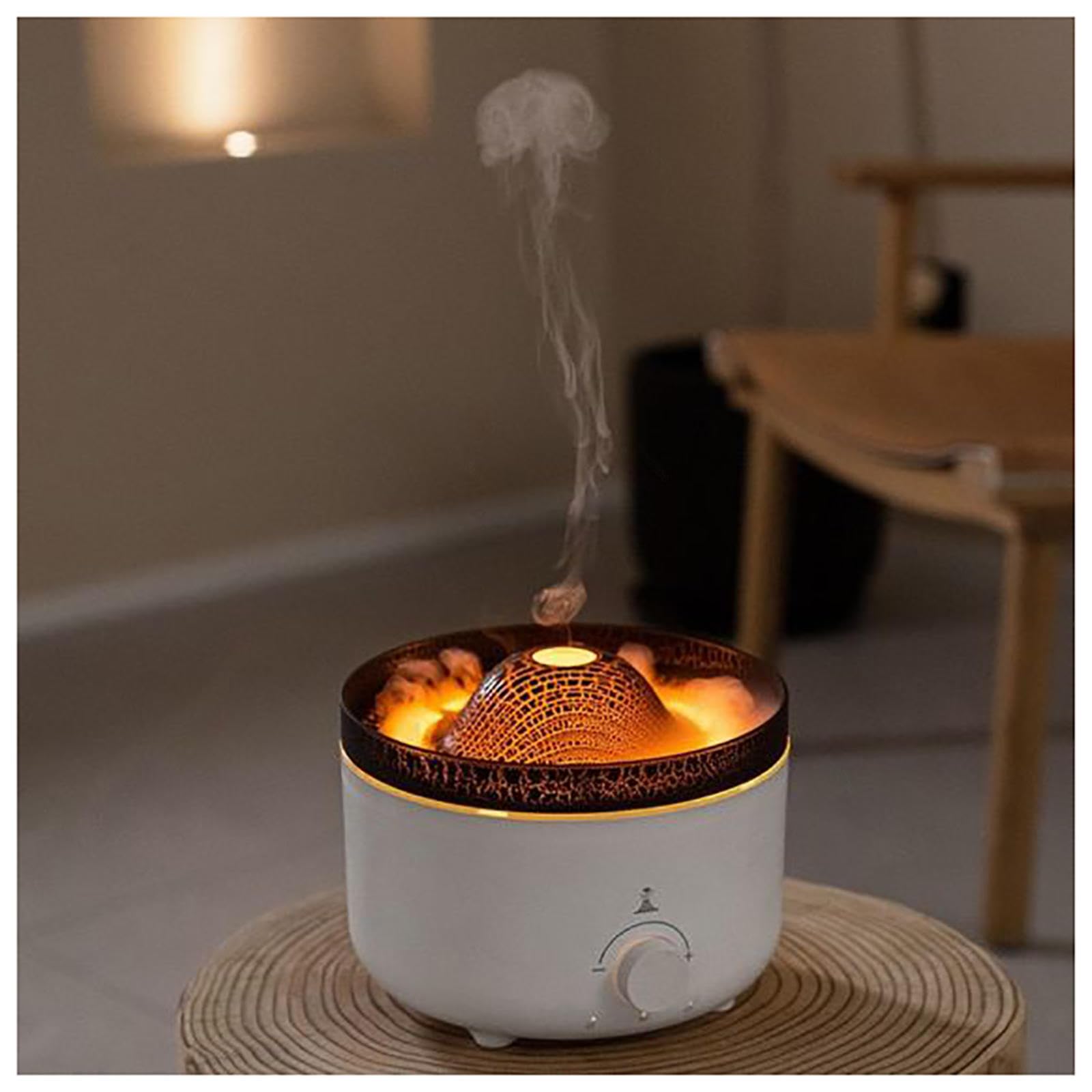 Humificadores De Humedad, Difusor De Aceites Esenciales 2 Colores con Efecto Llama,Control Remoto, Difusor De Aromas Electrico para Dormitorio,Oficina,SPA,Yoga,C