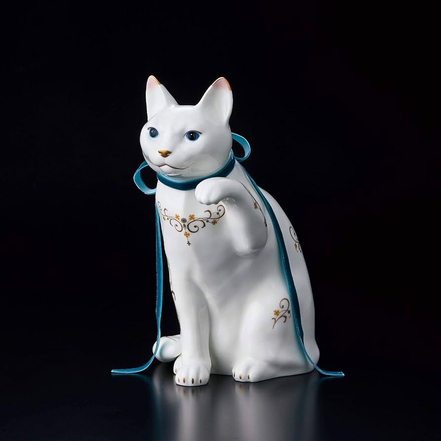 ノリタケ　猫　ネコ　置物　Noritake　高さ約１５ｃｍ ノリタケ 猫 ネコ 置物 Noritake 高さ約15cm Amazon.co.jp