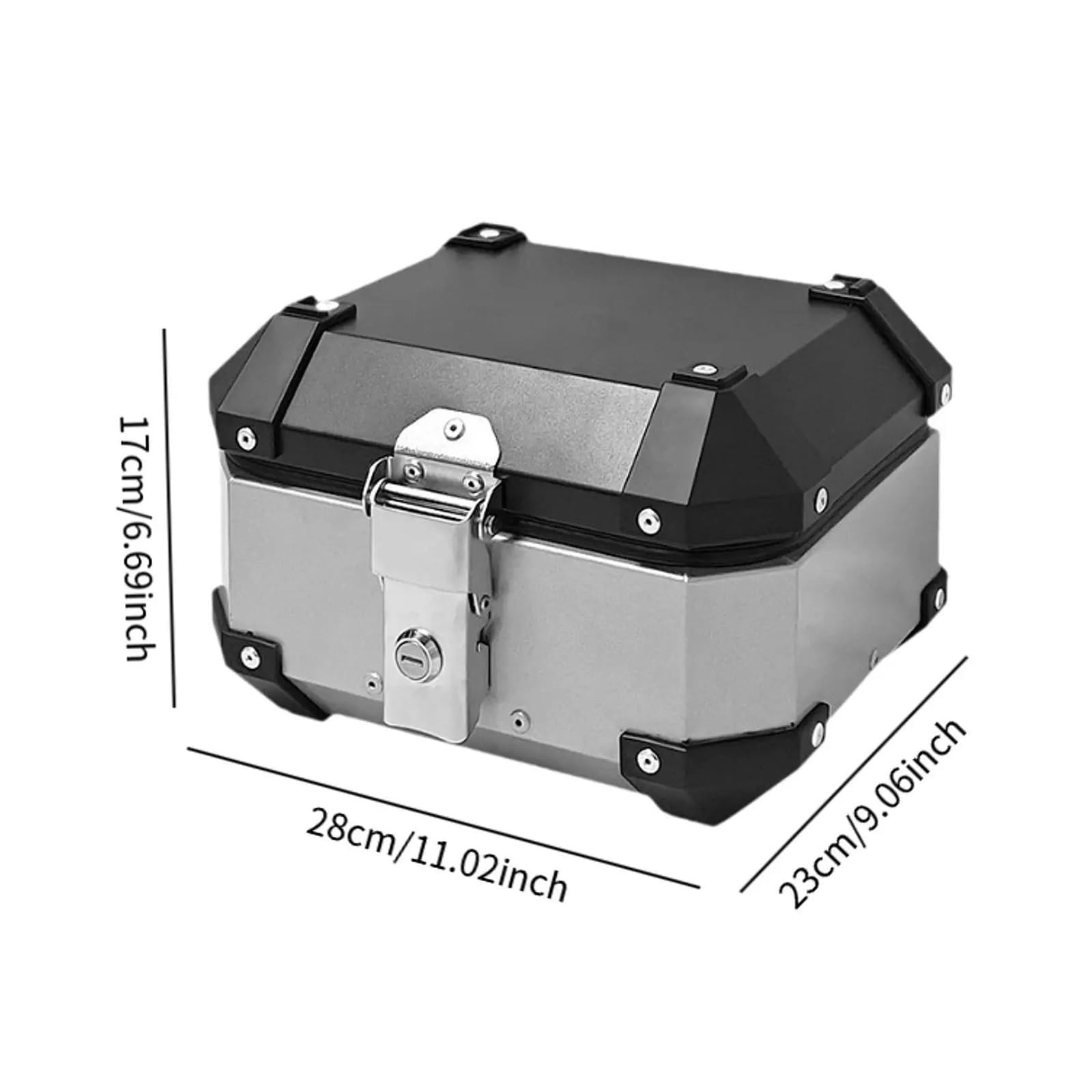 Sac À Dos Motos pour Équipement Voyage Scooter Moto Vélo Électrique Boîtier Supérieur Générique 10L Support Stockage Alliage D'aluminium Bagagerie Moto(Silver)