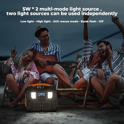 Miniatura 5 de VOSFEEL Generador solar portátil de 299 Wh con toma de corriente alterna de onda pura (panel solar no incluido)