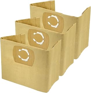3 bolsas de aspiradora de agua y polvo de 20 L compatibles con Parkside para PNTS 1250 1300 PWD 12 A1 PAS 500