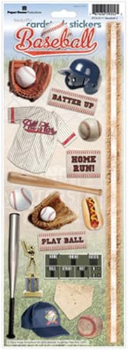 Paper House Productions STCX-0111E - Calcomanías de cartulina deportiva, béisbol 2 (6 piezas)