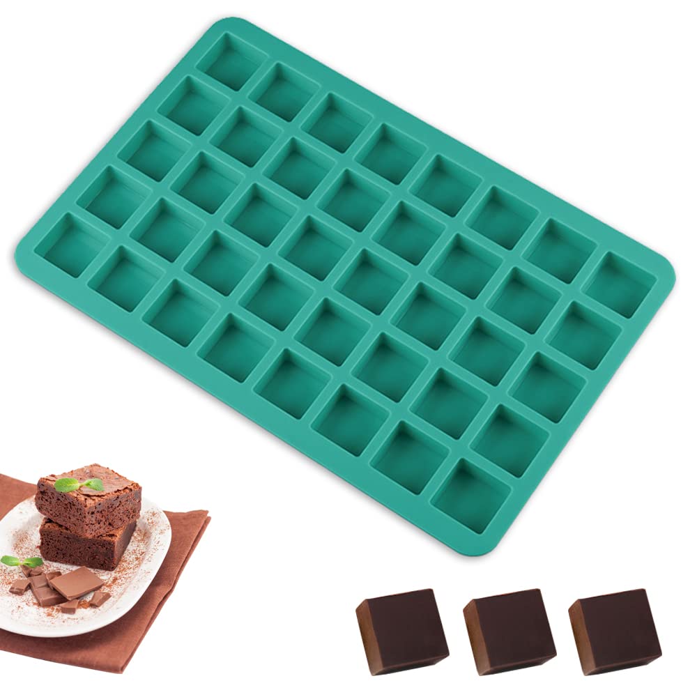 FineGood silikonowe foremki do czekolady 40 kwadratowych wgłębień i brownie do deserów domowych, galaretowatych, tłustych puszek