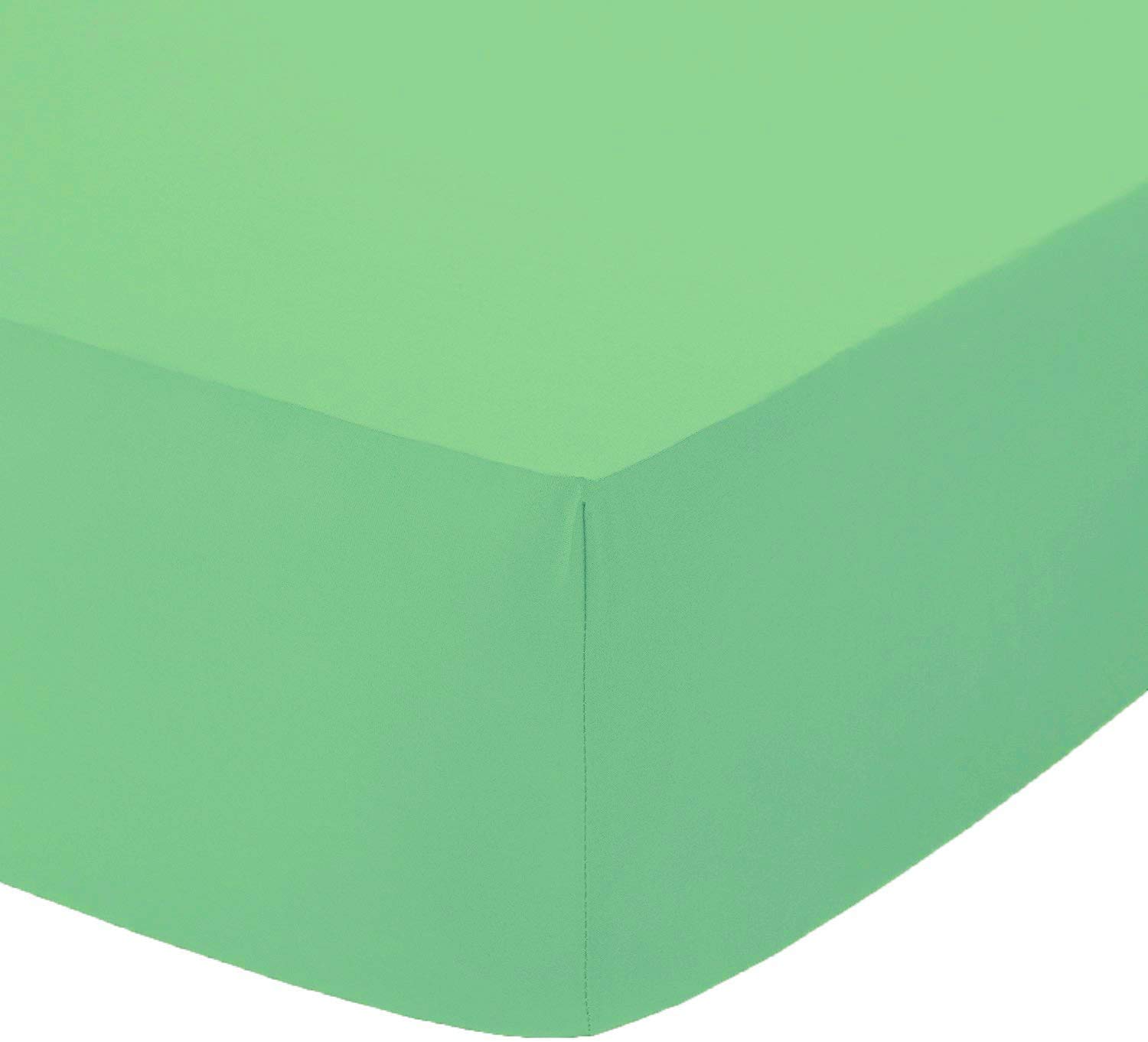 Glamptex Non Iron Pollycotton Percal Quality Plain Fitted Sheet Or Pillow Cases (Mint Green, Bunk)