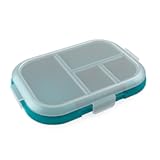Kids Chill Tray with Transparent Cover - Reusable&comma; BPA-Free&comma; 4-Compartment Meal Prep Container with Built-In Portion Control for Healthy On-the-Go Lunches &lpar;Confetti Edition&colon; Truly Teal&rpar;