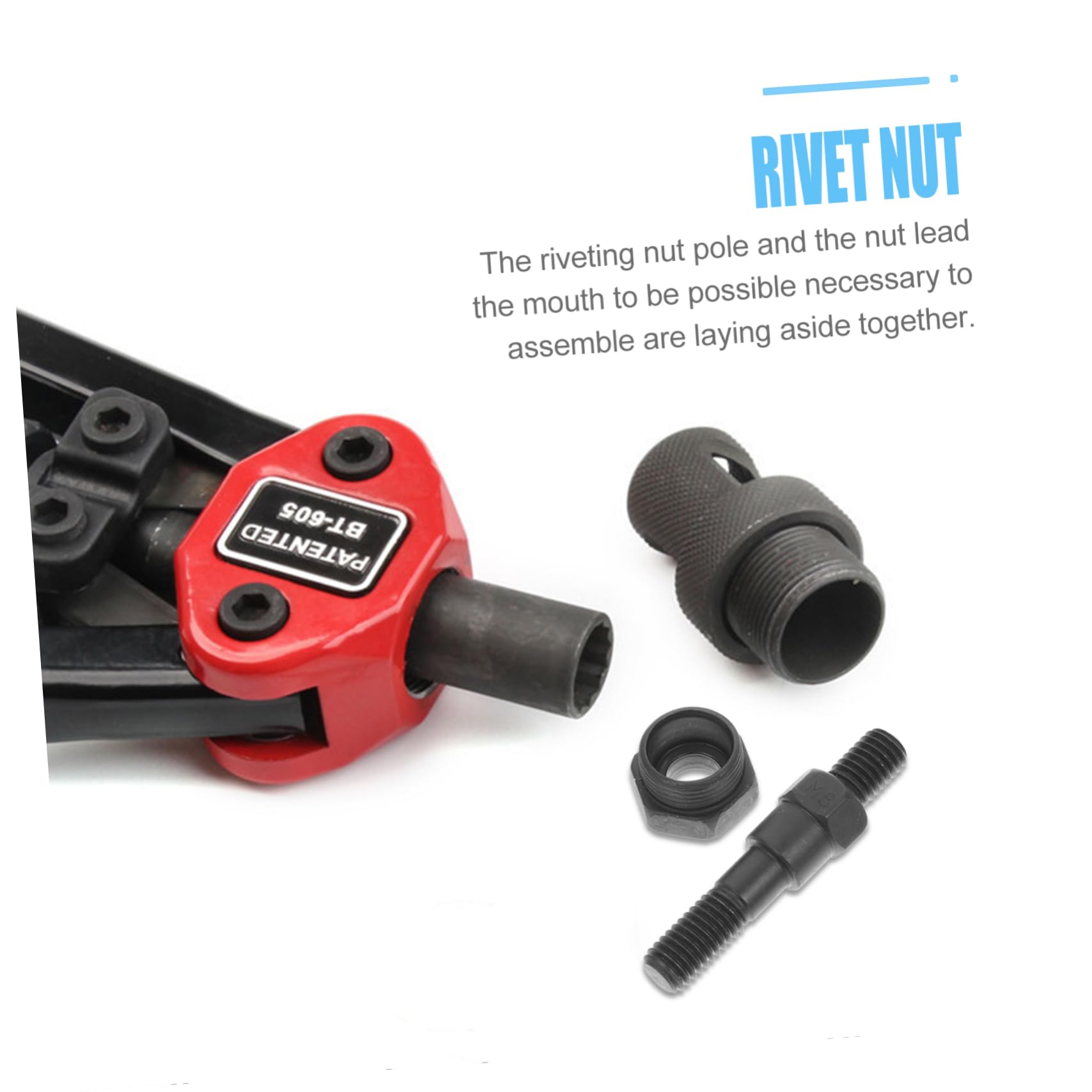 Alipis Rivet Nut Mandrel Nose Piece for Rivet Tool Kits Durable Spare Part for Rivet Nut Applications Easy to Use with High Corrosion Resistance