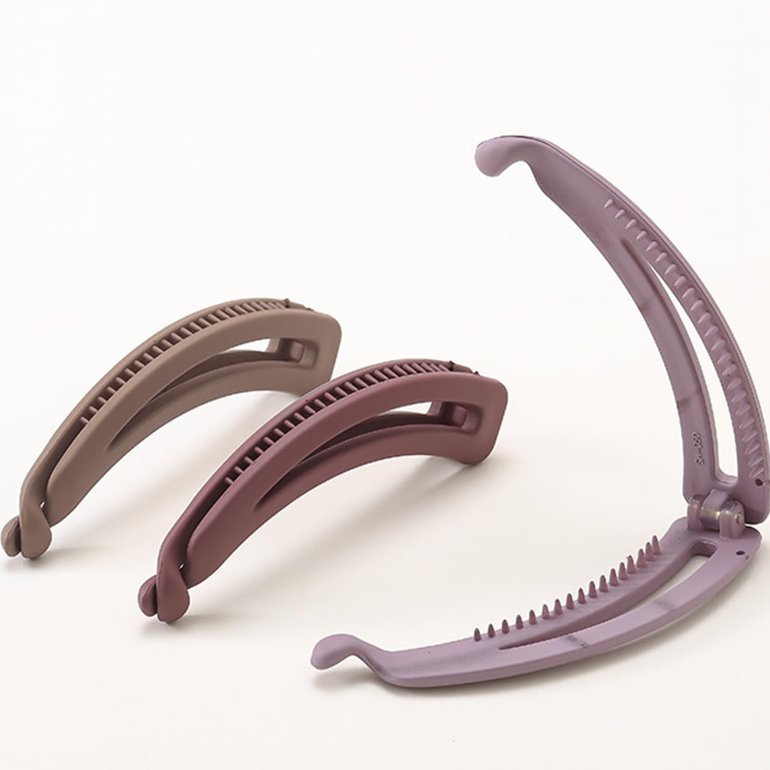 BEIBXHQQ 3-Piece Banana Hair Clips, Women's Retro Banana Hair Clips, All Hair Types, 10cm, 3 Pack, beige, light coffee, bean paste - Image 3