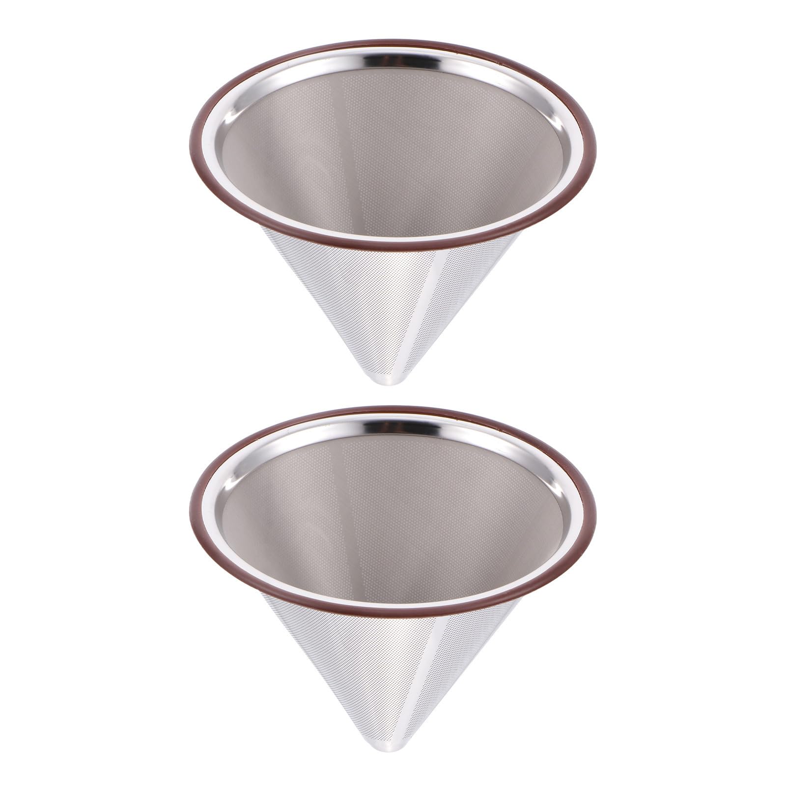 2 filtri per caffè a goccia, cono a rete a doppio strato, senza | Design riutilizzabile, filtro per caffè in acciaio inossidabile per casa o viaggi, resistente alla ruggine, non necessita di