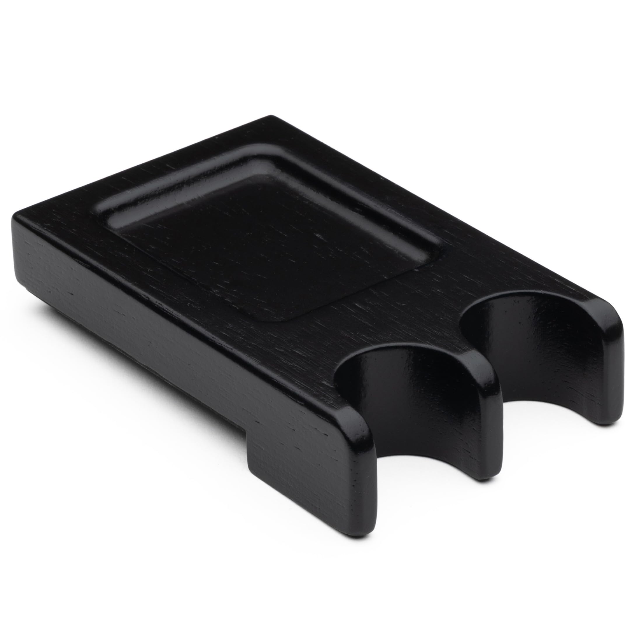 Pool Stick Holder - Portable Cue Stick Claw Rack Holds Cues Against Table, Bar or Chair - Weighted Solid Wood with Rounded Edges and Non-Slip Pad (Black, 2 Claws)