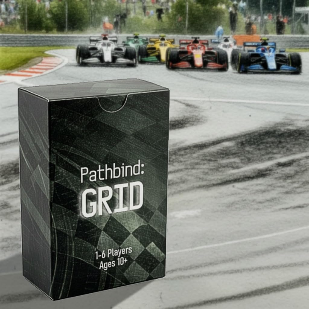 Pathbind: Grid - Strategic Racing Card Game, Blue, White, and Black, 9 cm x 6 cm