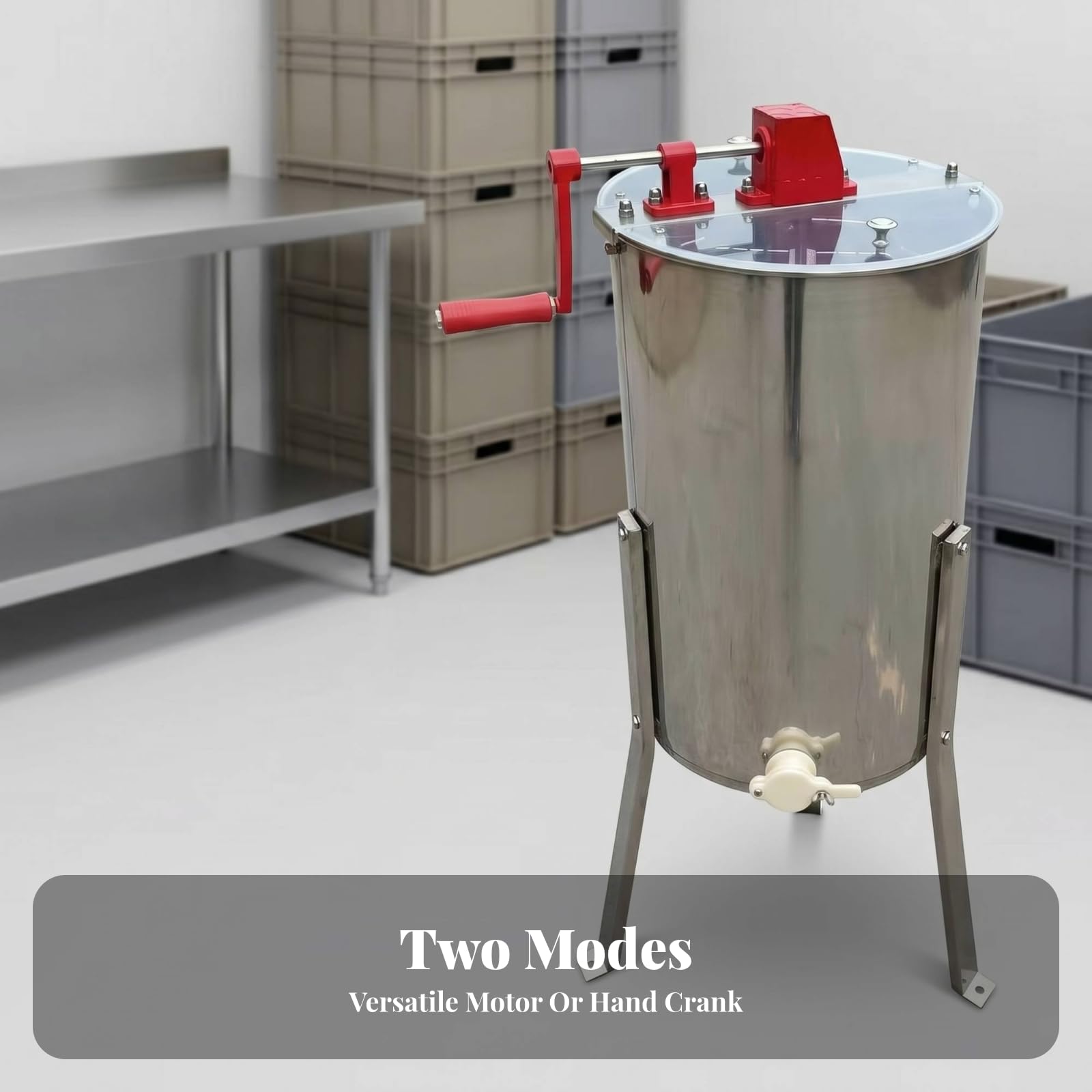 Estrattore di Elettrico Estrattore Manuale Ape Smielatore Tamburo Inox a Manovella Struttura con Telaio E Gambe Stabili Adatto per, color to 3, style to 3