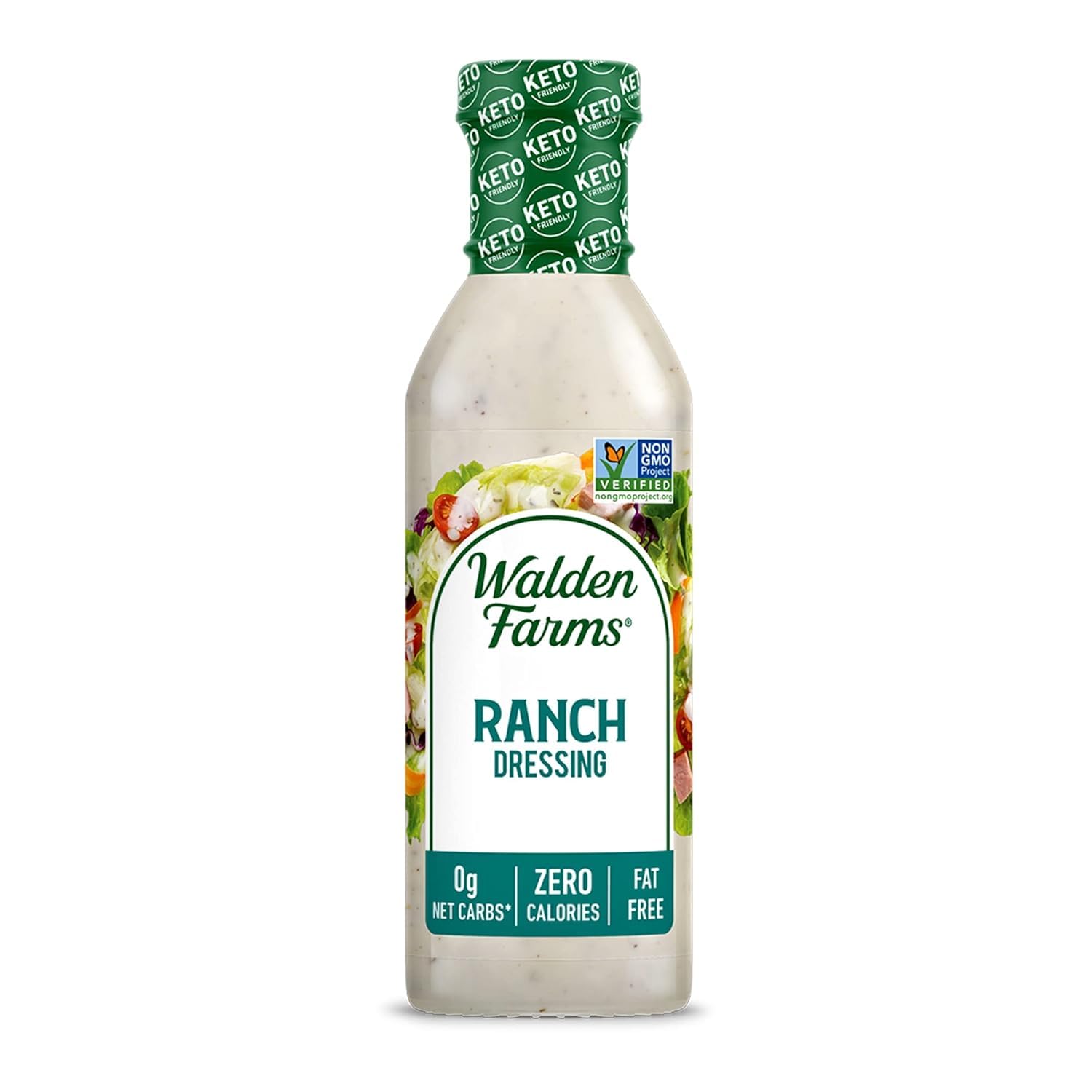 Walden Farms Near Zero Ranch Dressing - Gluten-Free, Low Carb, Keto-Friendly, Sugar-Free, Dairy-Free Creamy Ranch Flavor - 6 Pack Value Pack, 12 oz Bottles
